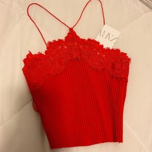 ZARA RED CROP TOP